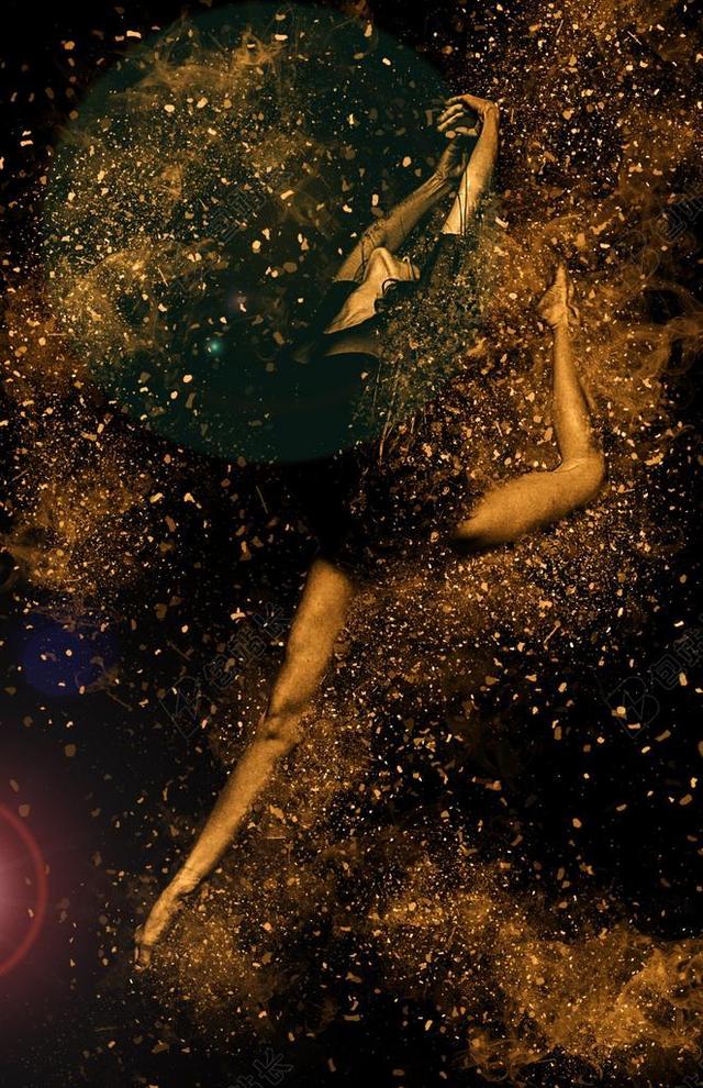 女子体操运动员梦幻场景表演背景图片