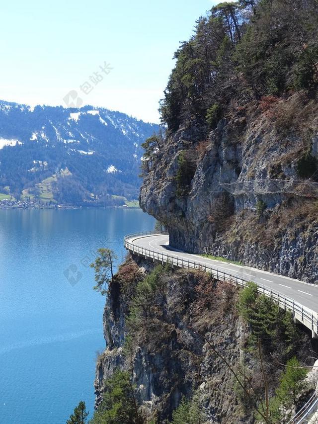 高山 山 山路 GEBRIGE 岩 岩质边坡 湖 树木 性质