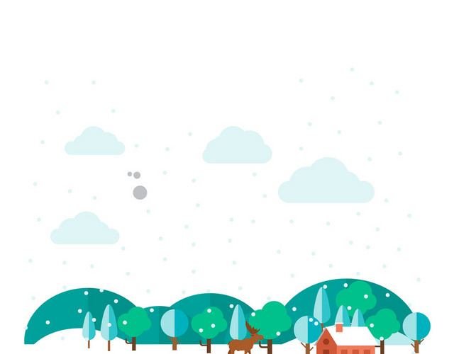 圣诞冬日雪景素材