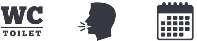 黑色简单WC图标素材