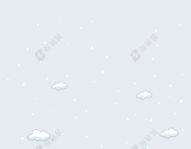 小清新风格手绘卡通雪地插画大雪背景素材