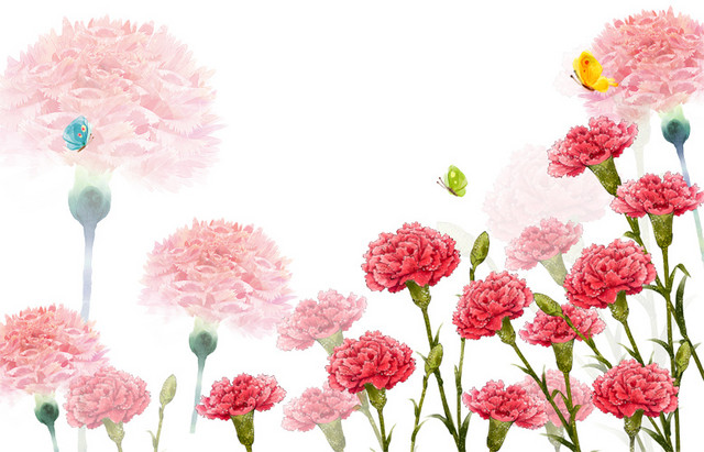手绘玫瑰花装饰素材