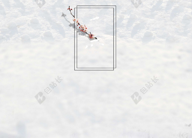 简约清新雪地小雪人冬季大雪小雪背景素材