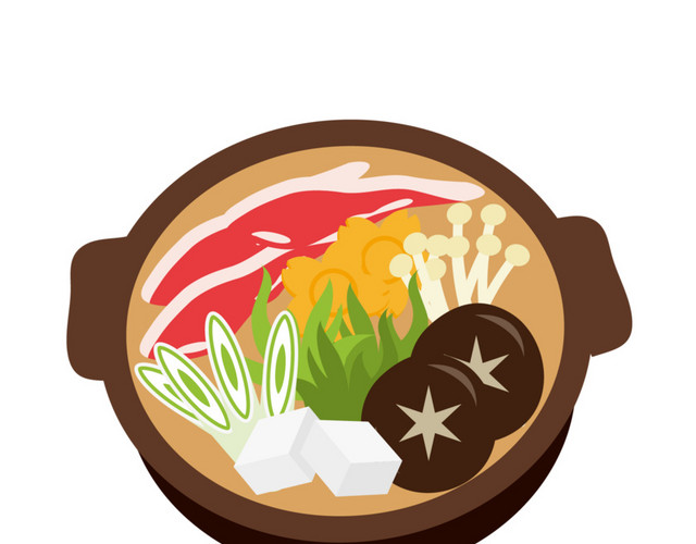 手绘火锅美食