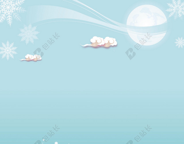 卡通插画寒冷冬季小雪大雪背景素材