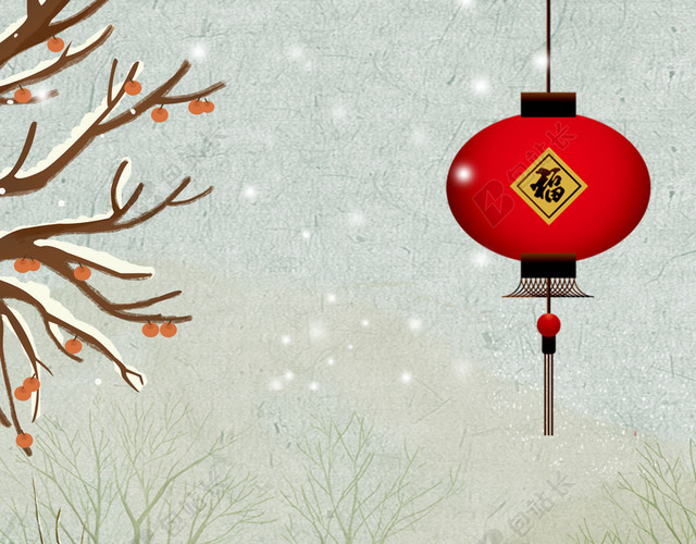 中国风喜庆寒冬大雪节气小雪背景素材