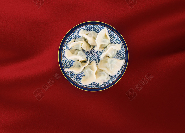 红色喜庆冬至饺子背景