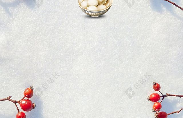 红色喜庆雪季冬至节气背景