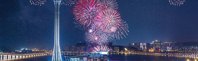 炫酷烟花澳门回归纪念日宣传背景