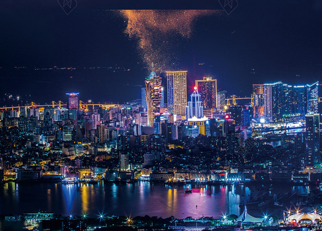 精美炫光澳门回归纪念日节日背景