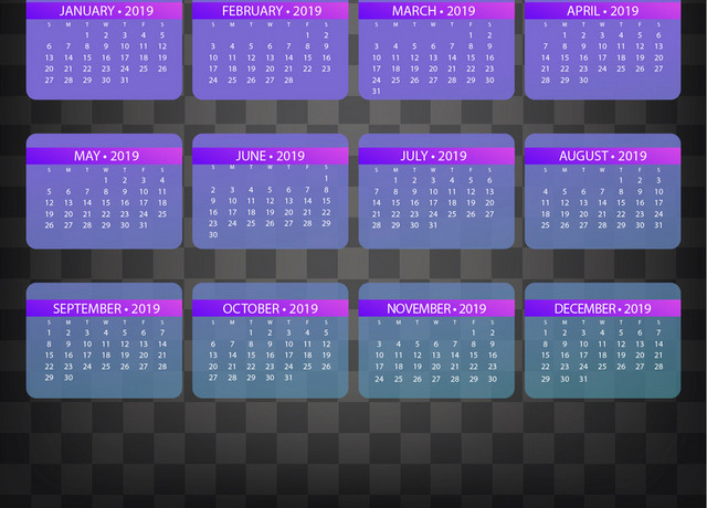 猪年台历2019年历