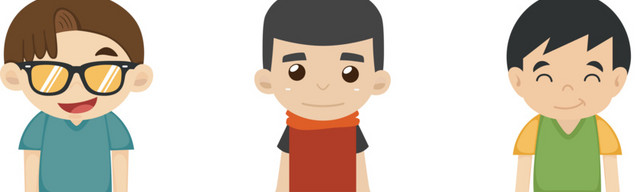 小人彩色卡通人物图标素材