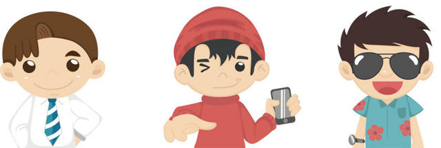 小人彩色人物图标素材