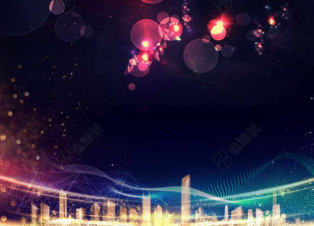 2019猪年新年年会晚会倒计时背景素材