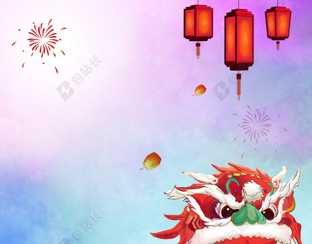 水彩简约2019猪年新年元旦背景素材