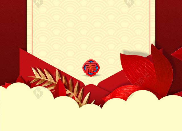 2019猪年新年春节放假通知背景素材
