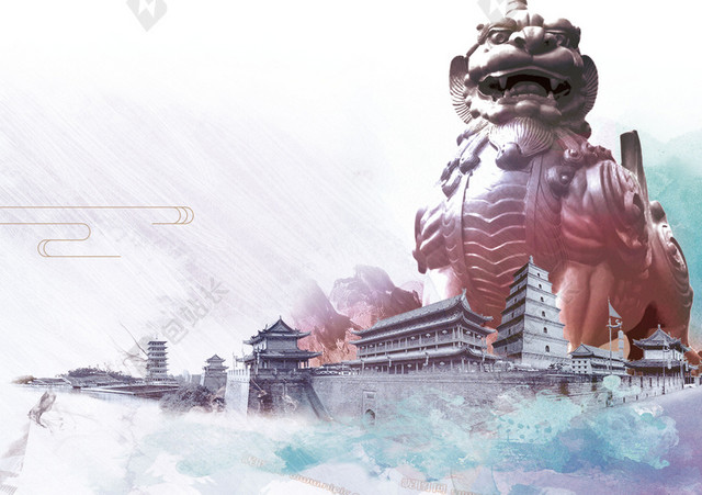 古风中国风元素背景全国法制宣传日海报背景