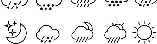 简易线性天气图标素材