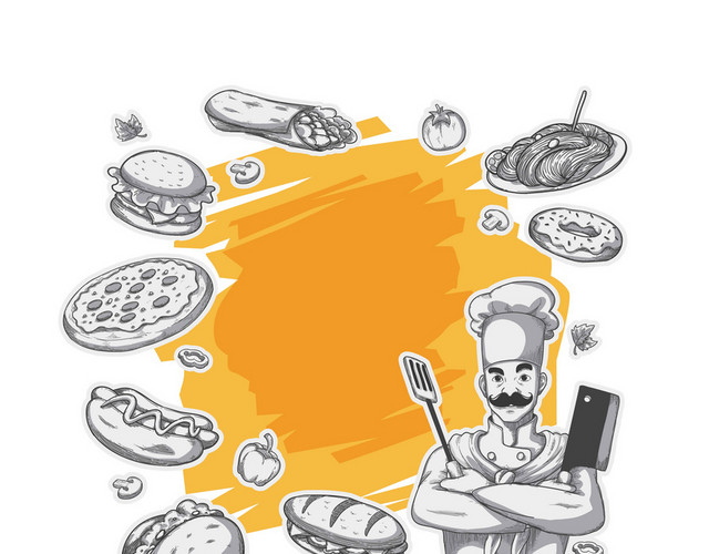 美食插画人物