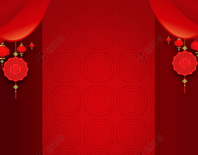 2019猪年新年开门红喜庆背景红色