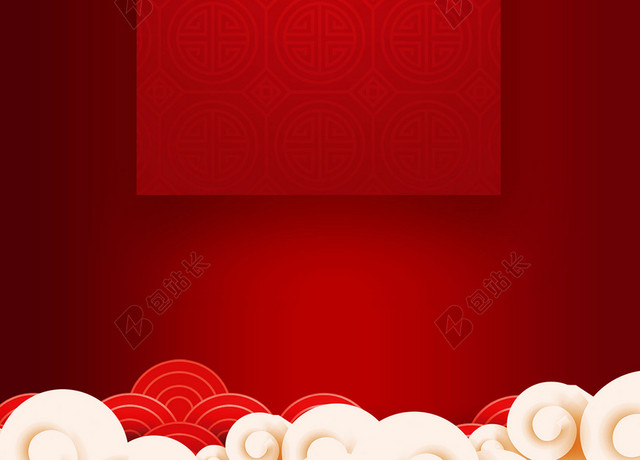 2019猪年新年开门红喜庆背景红色