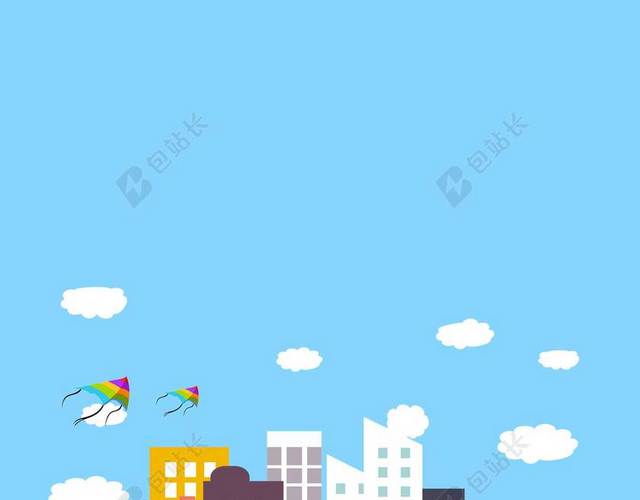 卡通手绘简约城市全国交通安全日背景模板