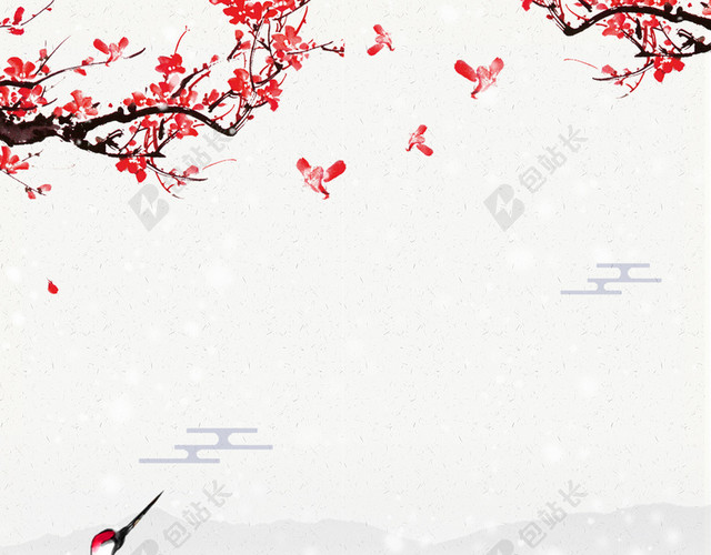 中国水墨风二十四节气大雪小雪背景