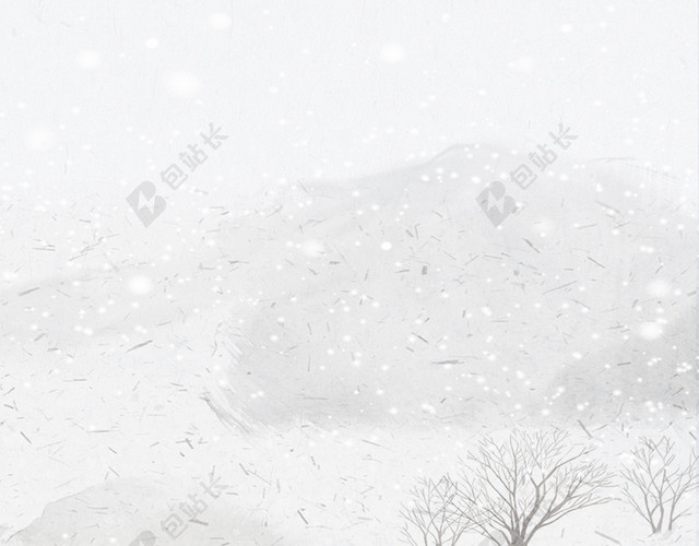 卡通清新大雪冬日雪景小雪节气背景