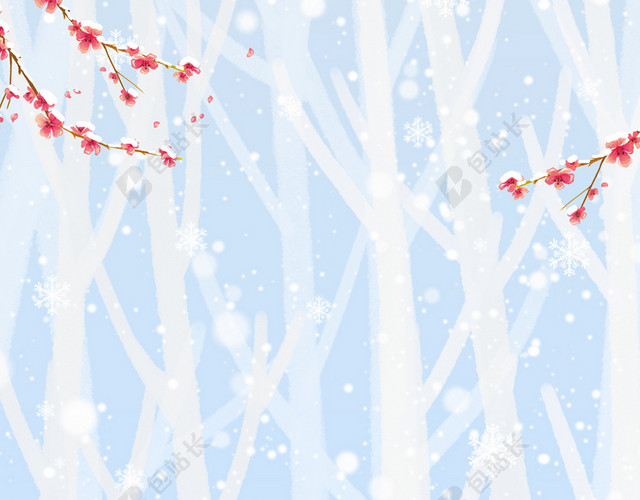 卡通雪人圣诞节气大雪小雪背景