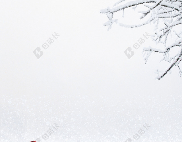 冬天冬至白色雪地白鹤手绘清新插画大雪小雪冬至冬季冬天背景素材