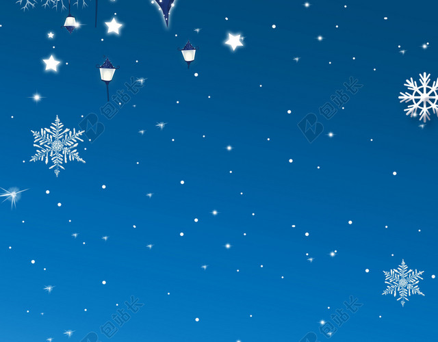 简约清新下雪房屋雪花大雪小雪冬至冬季冬天海报背景素材