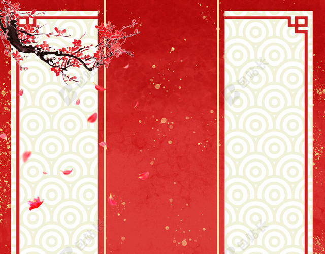 红色纹理喜庆2019猪年过年新年海报背景
