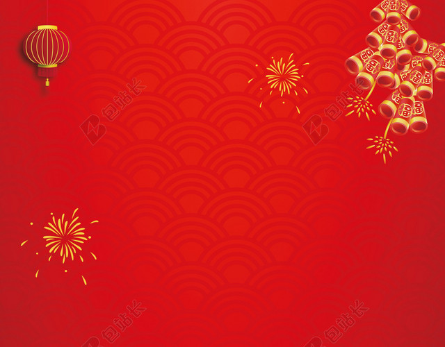 红色喜庆2019猪年新年开工大吉海报背景素材