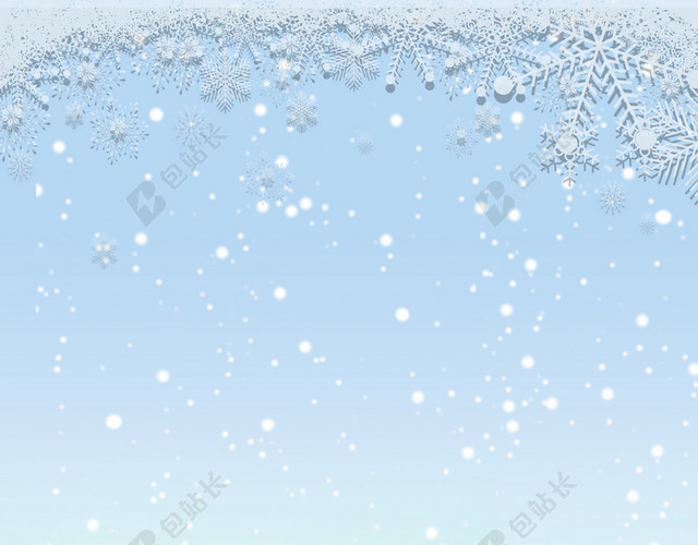 二十四节气蓝色冬至大雪小雪冬天冬季节日海报