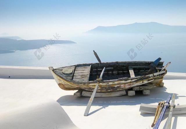 海景 引导 希腊 圣托里尼岛 南 太阳 夏季