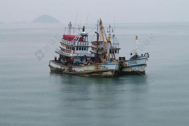 老船 船 泰国 老 水 旅行 海 船舶 蓝色 景观 交通