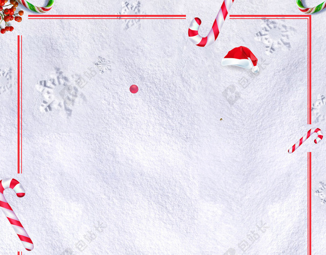 雪花背景红色边框喜庆2019猪年元旦新年海报背景