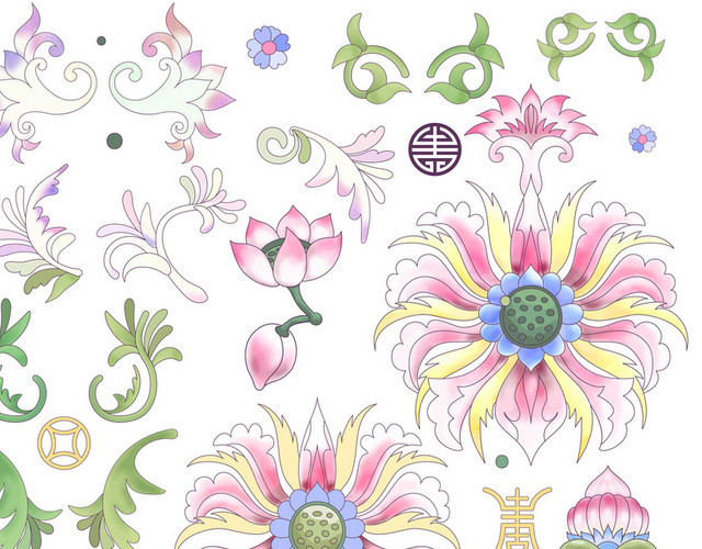 夏天立夏中式花纹