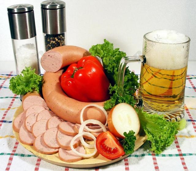 餐 小吃 WURSTPLATTE 吃 香肠 香肠沙拉