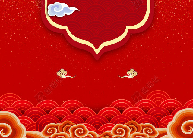红色背景新年喜庆春节迎战猪年迎战2019海报背景素材