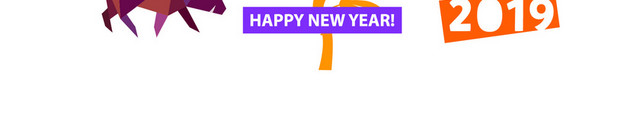 新年快乐卡通折纸猪年2019年