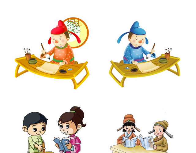 古风读书学习书童