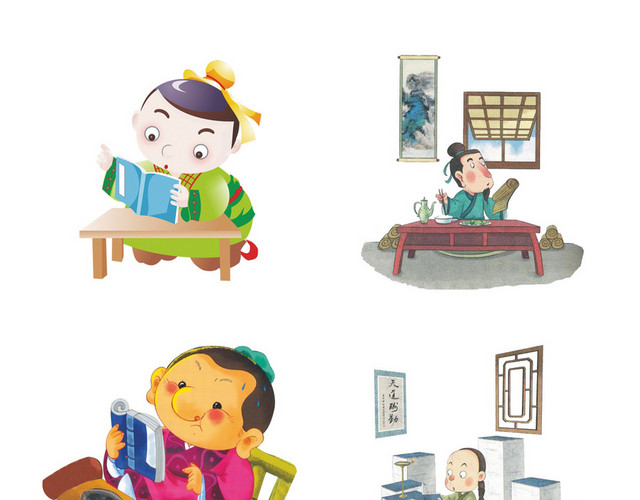 古风读书学习书童