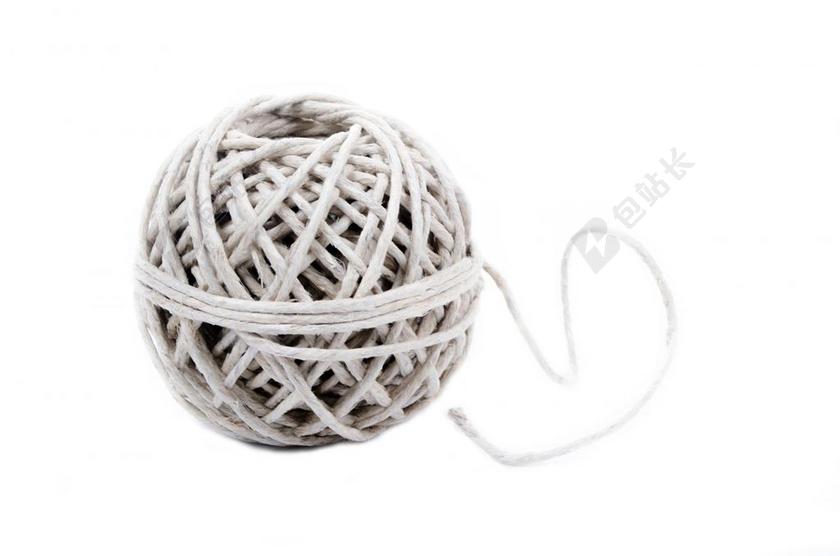 串 缠绕 球 孤立 粗 广场 线 白 工艺 工具 棕色
