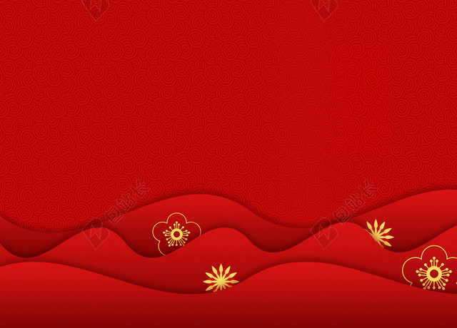 万事如意红色喜庆2019新年猪年吉祥贺词贺岁海报背景