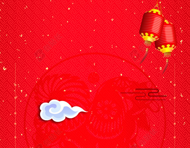 恭贺新禧红色喜庆2019新年猪年吉祥贺词贺岁海报背景