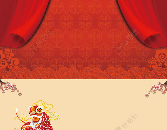 红红火火红色纹理2019新年猪年新年贺卡海报背景