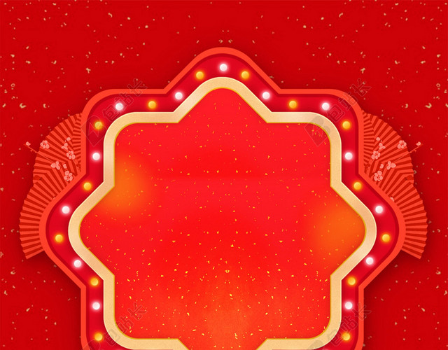 喜庆红色2019猪年通用新年海报背景设计