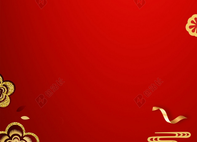 2019猪年红色新年喜庆海报背景设计