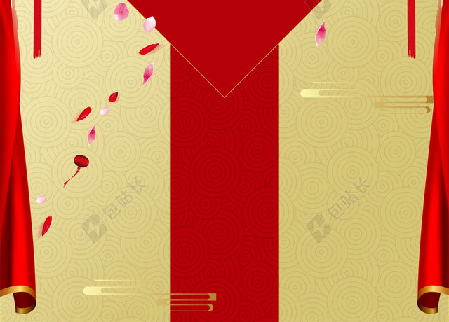 红色喜庆2019猪年新年海报背景设计